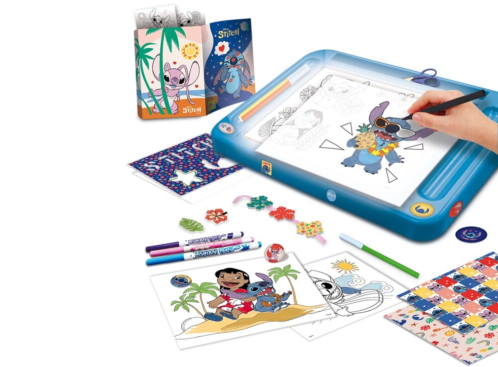 Zestaw kreatywny LISCIANI Disney Stitch Szkoła rysowania z tablicą LED 304-107582 kv początek opisu