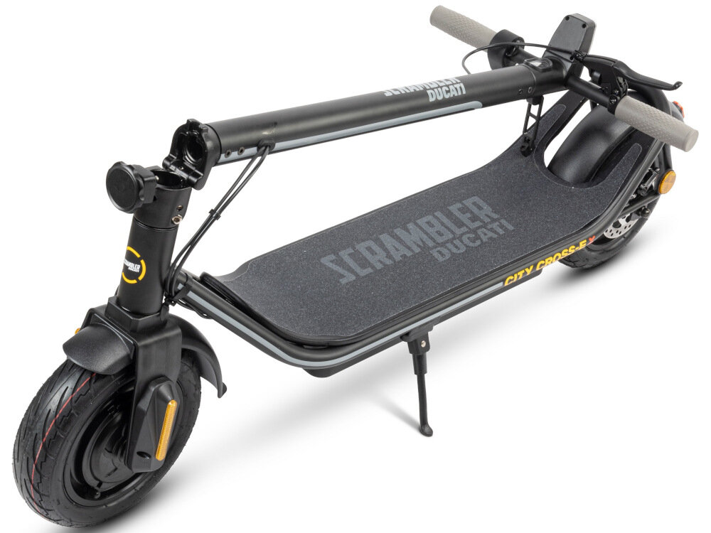 Hulajnoga elektryczna DUCATI Scrambler City Cross-E X Street Edition 2022 Czarny system składania łatwy szybki zajmuje minimalną ilość miejsca wygodny transport