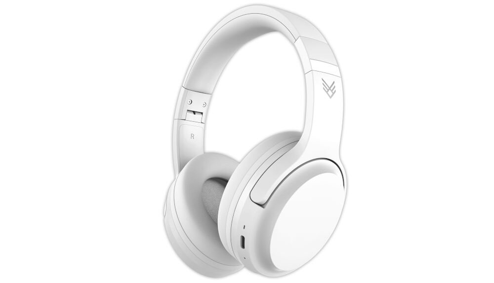 Słuchawki nauszne AUDEEO AO-ANCHP2 komfortowa lekka konstrukcja użytkowanie, słuchawki nauszne pod skosem na białym tle