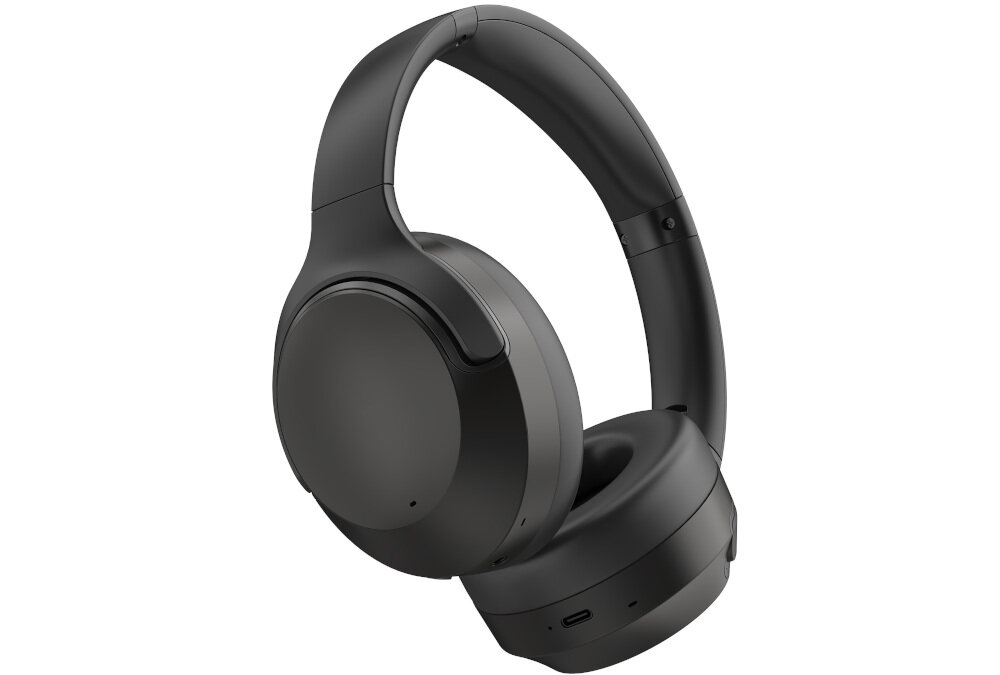 Słuchawki nauszne AUDEEO Melovibe EX ANC Bluetooth 5.3 stabilne połączenie bezprzewodowe 10 metrów zasięgu, słuchawki nauszne po skosie na białym tle