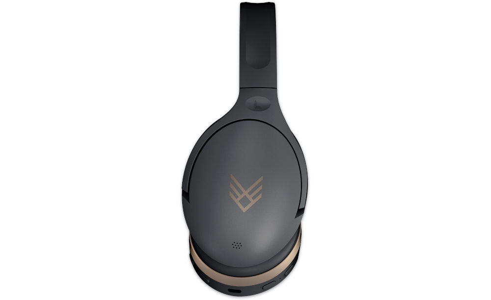 Słuchawki nauszne AUDEEO Serene Hush Pro Bluetooth Jack 3.5 mm USB-C łączność przewodowa i bezprzewodowa, słuchawki nauszne z boku na białym tle