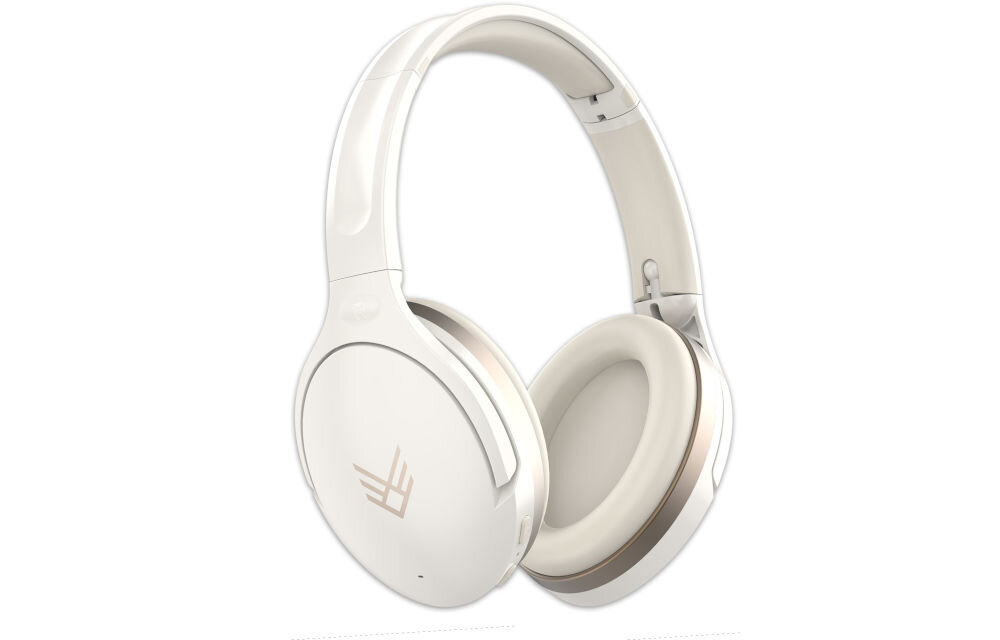 Słuchawki nauszne AUDEEO Serene Hush Pro lekka konstrukcja 220 g miękkie nauszniki komfort, słuchawki nauszne po skosie na białym tle