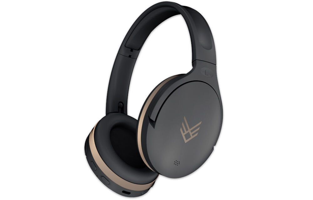 Słuchawki nauszne AUDEEO Serene Hush Pro akumulator 500 mAh USB-C czas pracy 35h, słuchawki nauszne po skosie na białym tle