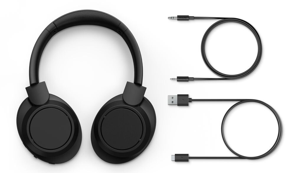 Słuchawki nauszne PHILIPS TAH6509BK ANC styl funkcjonalnosc skora wykonanie