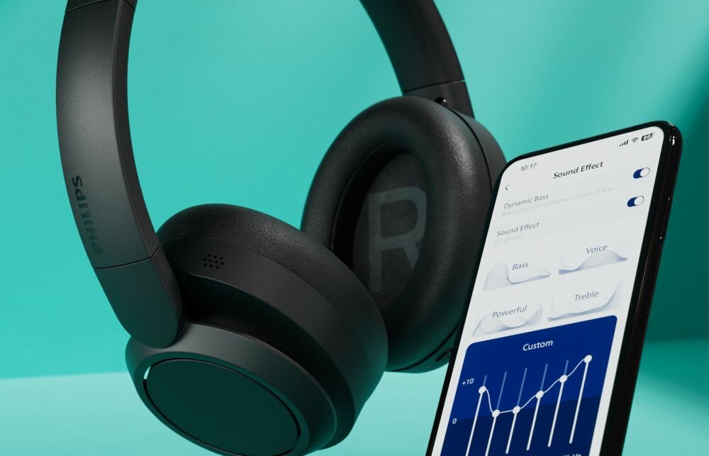 Słuchawki nauszne PHILIPS TAH6509BK ANC wszechstronnosc kontrola przyciski mikrofon