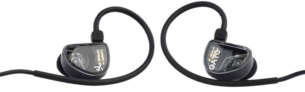 Słuchawki dokanałowe TRUTHEAR Gate przetwornik dynamiczny 10 mm magnes N52 membrana LCP włókno węglowe, słuchawki dokanałowe z odłączanym kablem na białym tle