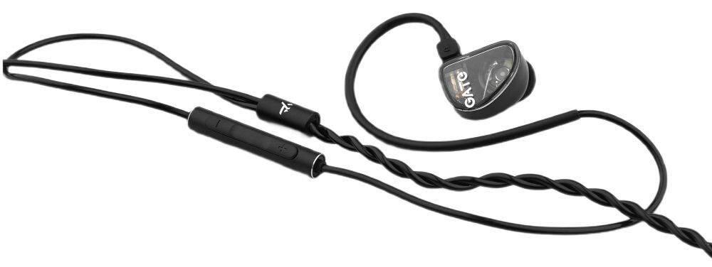 Słuchawki dokanałowe TRUTHEAR Gate membrana LCP włókno węglowe poliuretan mocny bas i czyste tony, słuchawki dokanałowe z odłączanym kablem na białym tle