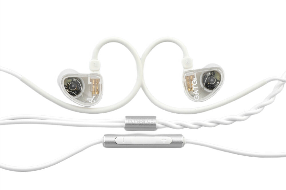 Słuchawki dokanałowe TRUTHEAR Gate pasmo przenoszenia 20–20000 Hz zbalansowane brzmienie i czystość dźwięku, słuchawki dokanałowe z odłączanym kablem na białym tle