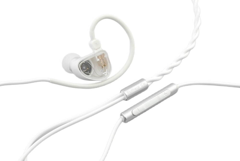 Słuchawki dokanałowe TRUTHEAR Gate ergonomiczna obudowa PC ABS lekka konstrukcja komfort noszenia, słuchawki dokanałowe z odłączanym kablem na białym tle