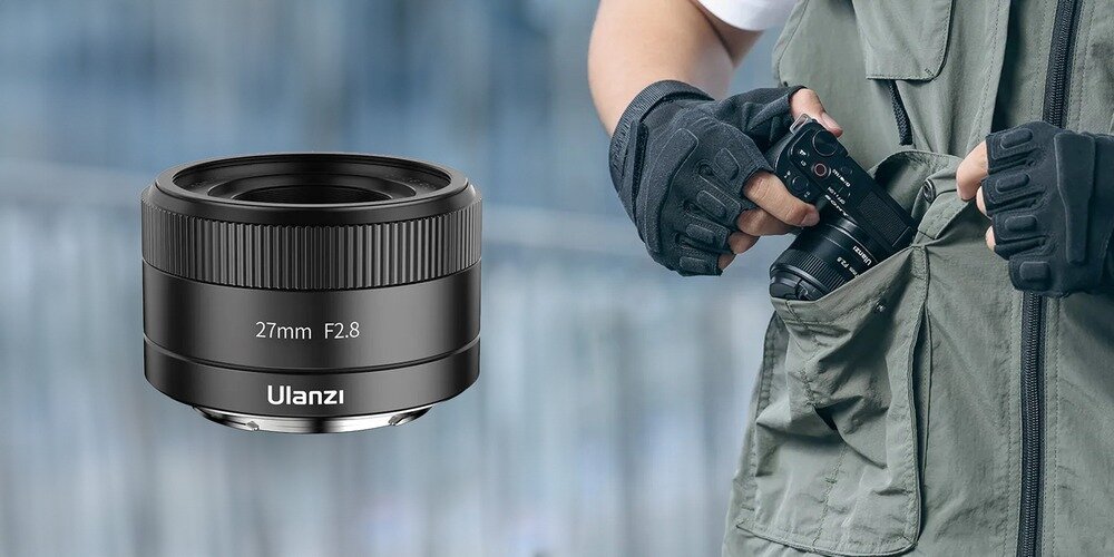 Obiektyw Ulanzi 27 mm f/2,8 AF na aparacie chowanym do kieszeni