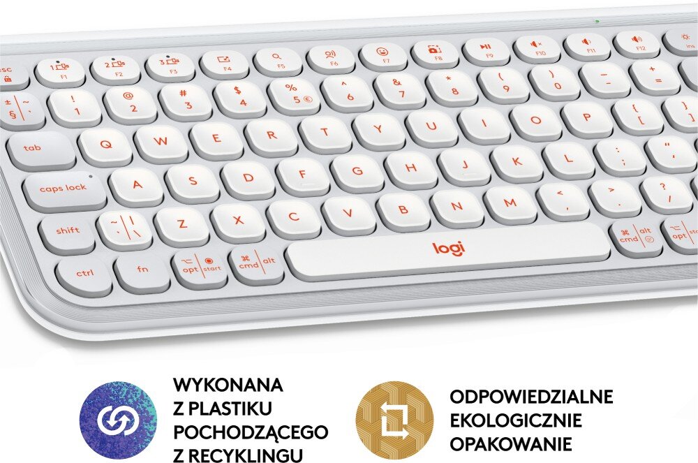 Klawiatura LOGITECH POP ICON Keys Off White ekologia środowisko recykling