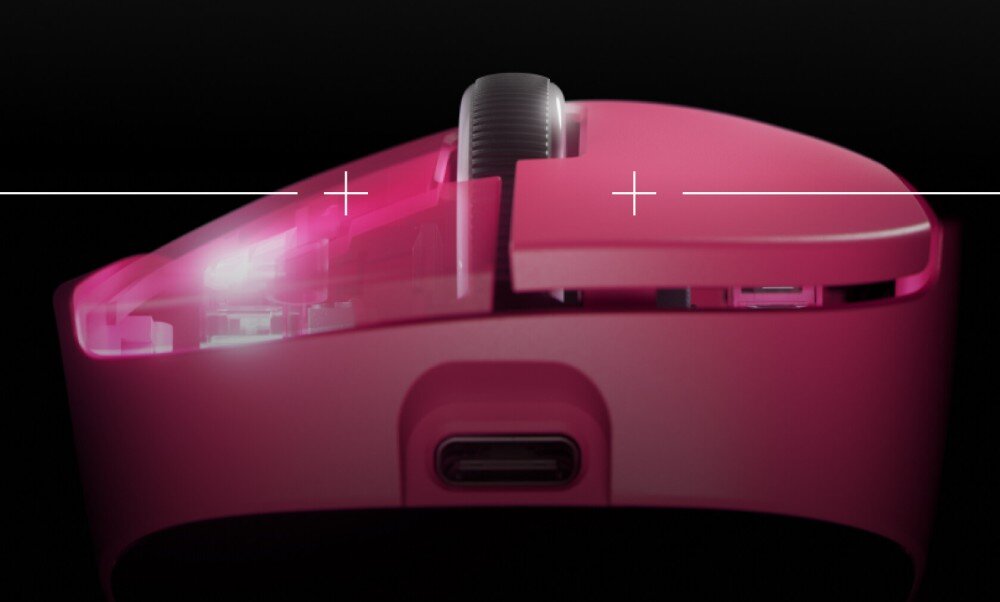 Mysz LOGITECH G Pro X Superlight 2 DEX Magenta przełączniki hybrydowe LIGHTFORCE przyciski