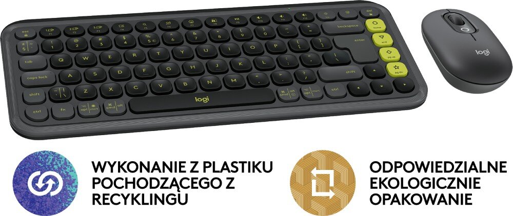 Zestaw LOGITECH POP ICON Combo Graphite ekologia materiały recykling opakowanie