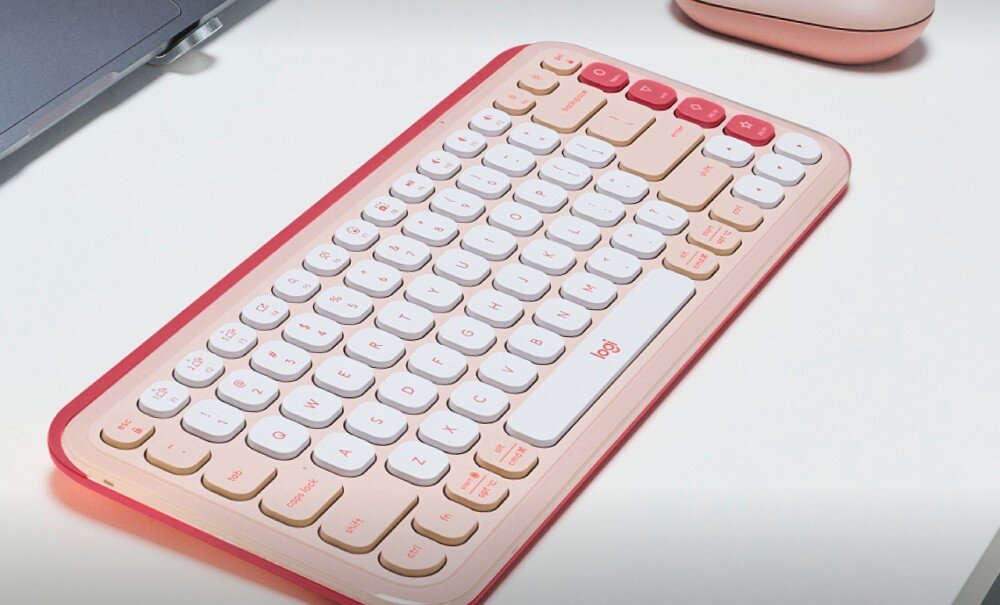 Zestaw LOGITECH POP ICON Combo Rose klawiatura mysz głośność kliknięcia klawisze