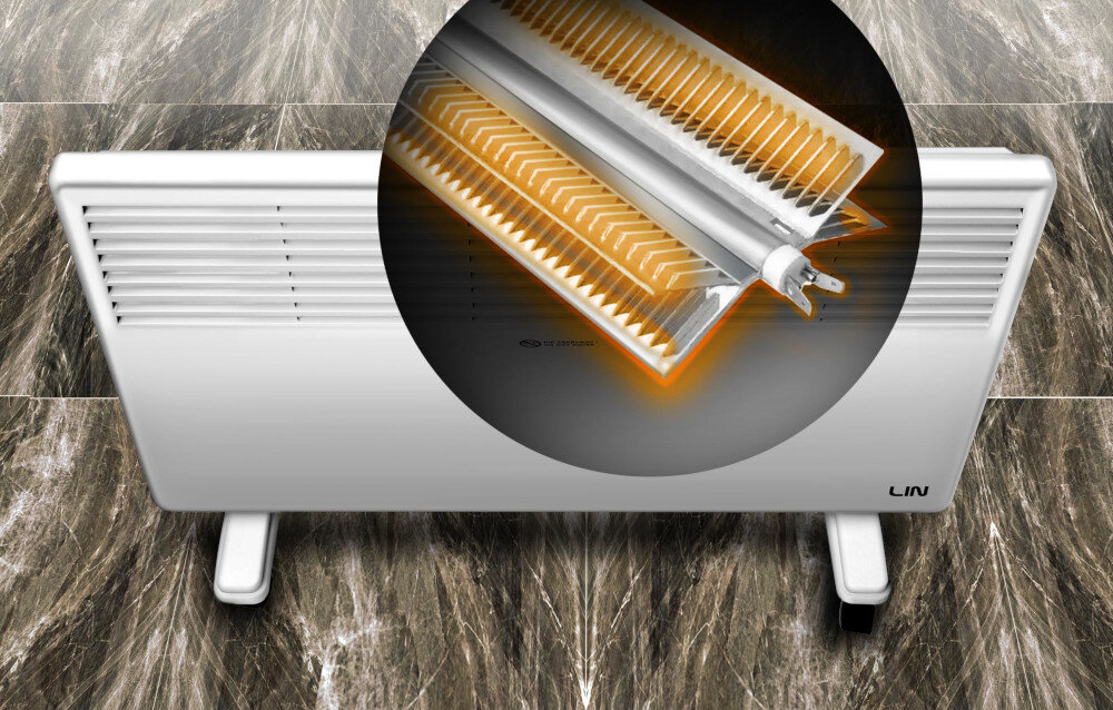 GRZEJNIK KONWEKTOROWY LIN LI-AKH2000 ochrona przed przegrzaniem bezpieczeństwo szybkie wydajne równomierne ogrzewanie lampka dioda informacja