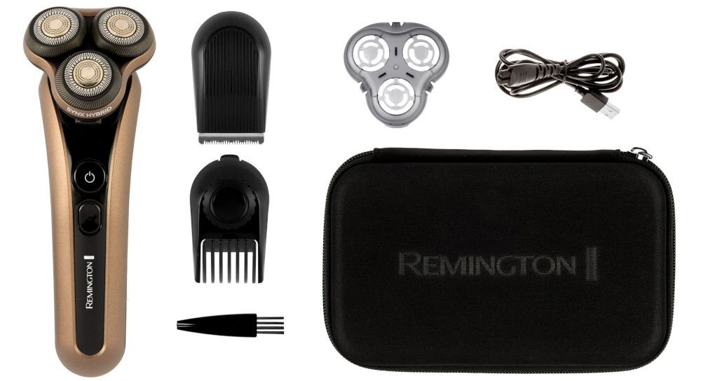 Golarka REMINGTON XR1795 X Rotary Na mokro i sucho nakładka trymera osłona głowicy kabel USB-A/końcówka ładująca pędzel do czyszczenia etui dokumentacja