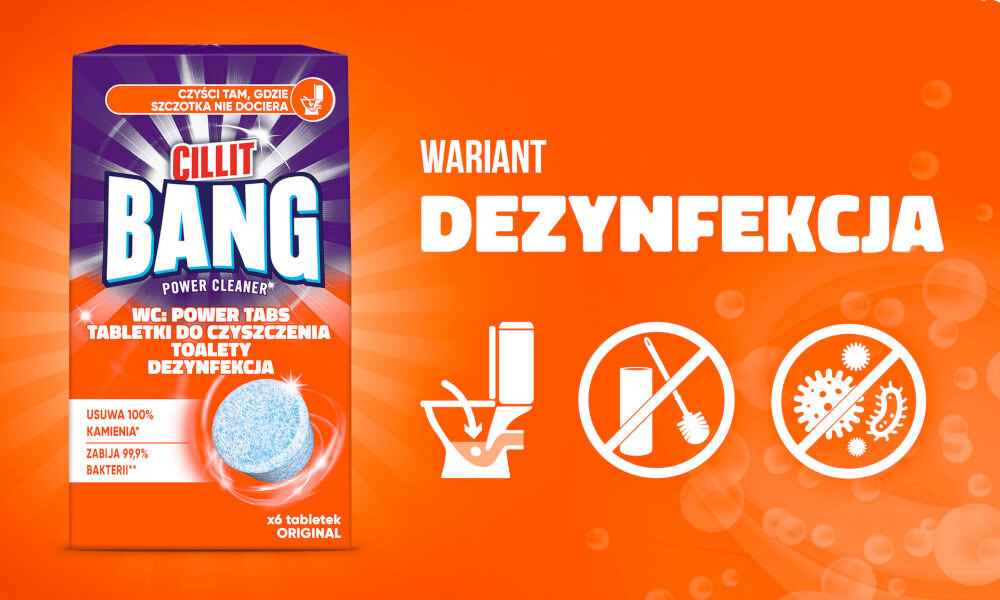 Kostka do WC CILLIT BANG Cillit Bang WC: Power Tabs Dezynfekcja 6 szt.