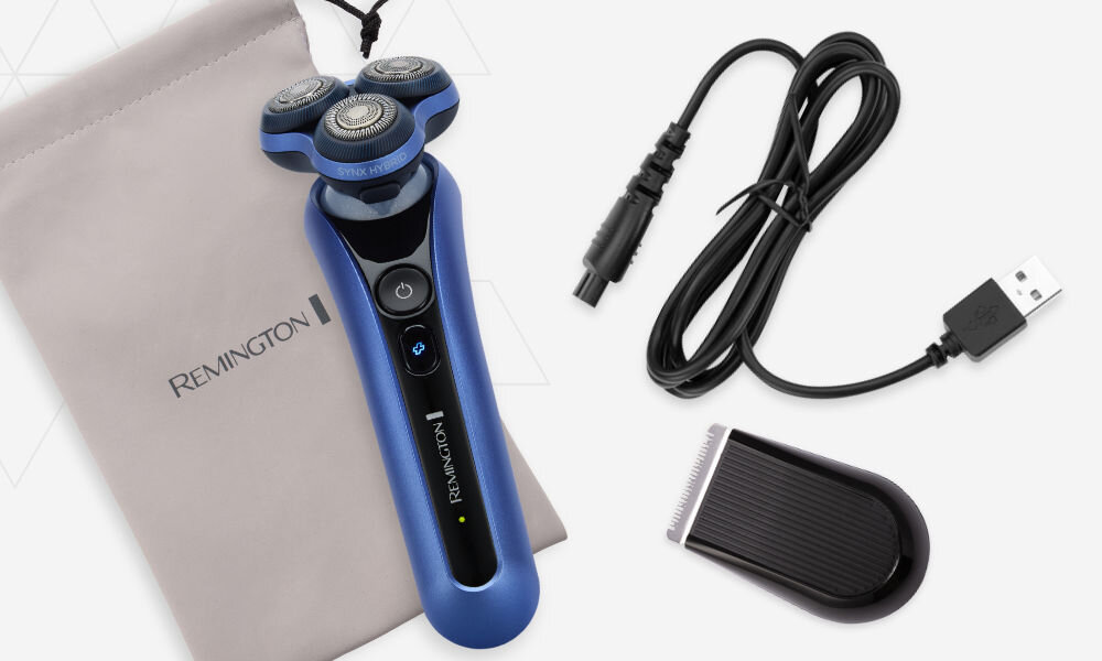 Golarka REMINGTON XR1775 X Rotary Na mokro i sucho nakładka trymera osłona głowicy kabel USB-A/końcówka ładująca pędzel do czyszczenia etui dokumentacja