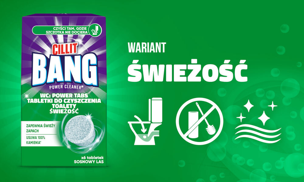 Kostka do WC CILLIT BANG Cillit Bang WC: Power Tabs Świeżość 6 szt.