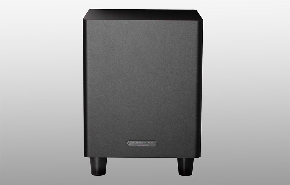 Subwoofer EDIFIER Airpulse SW8 - glosnik na szarym tle precyzyjny mocny dzwiek klarownosc