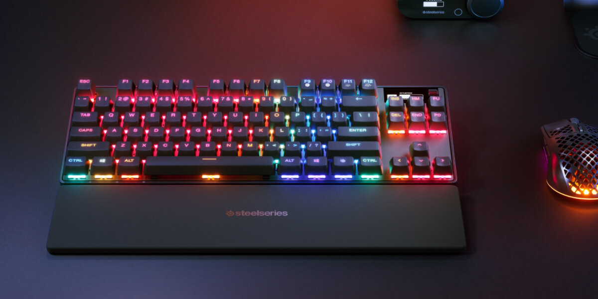Klawiatura STEELSERIES Apex Pro TKL Wireless Gen 3 Oświetlenie RGB 16,8 milionom kolorów Efekty świetlne dynamicznie SteelSeries technologii Prism