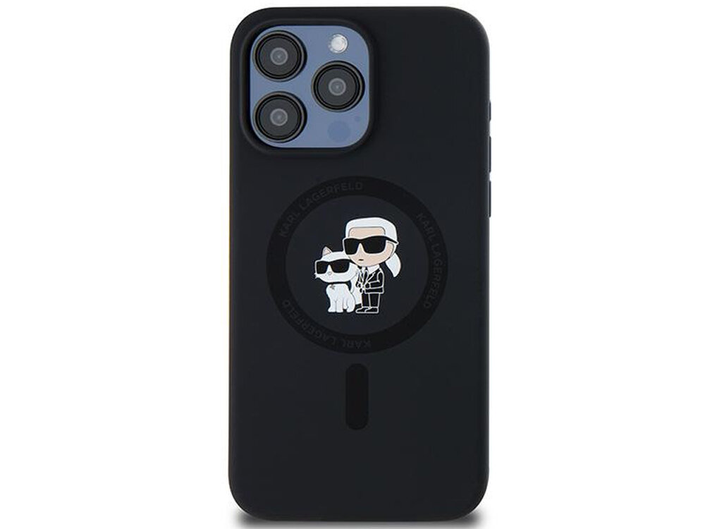 Etui Karl Lagerfeld Silicone Karl & Choupette magnetyczny pierścień MagSafe PC i TPU odporne na ścieranie