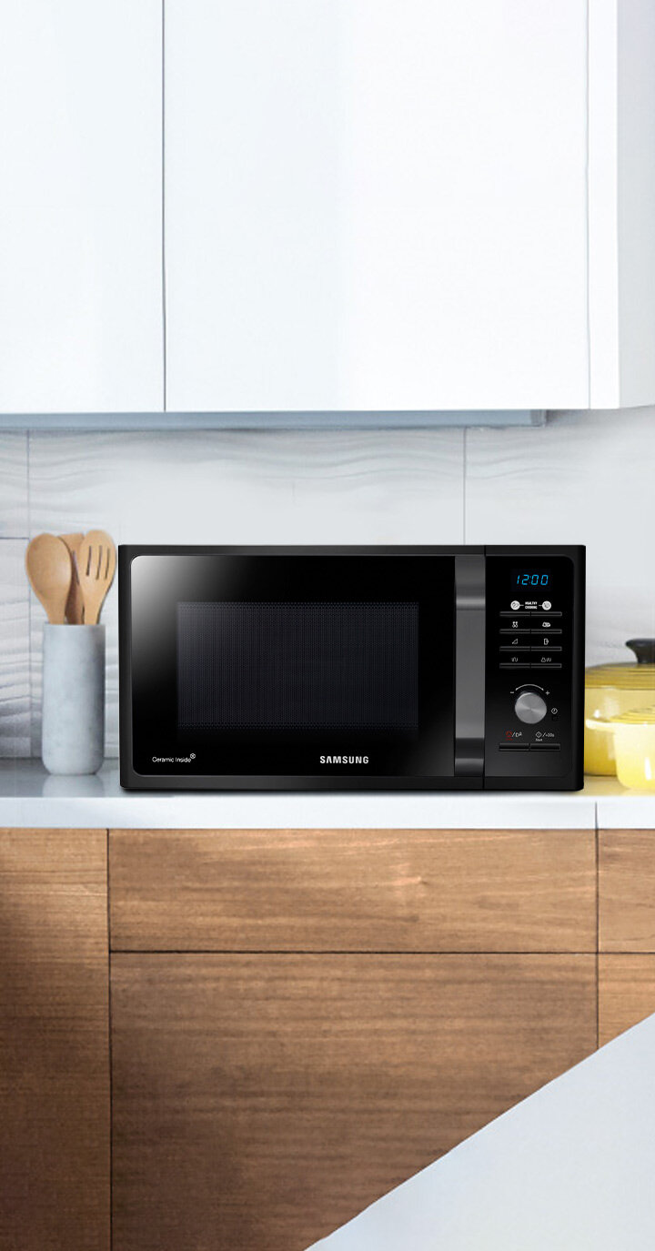 podsumowanie cech kuchenki mikrofalowej Samsung MG23F301TAK