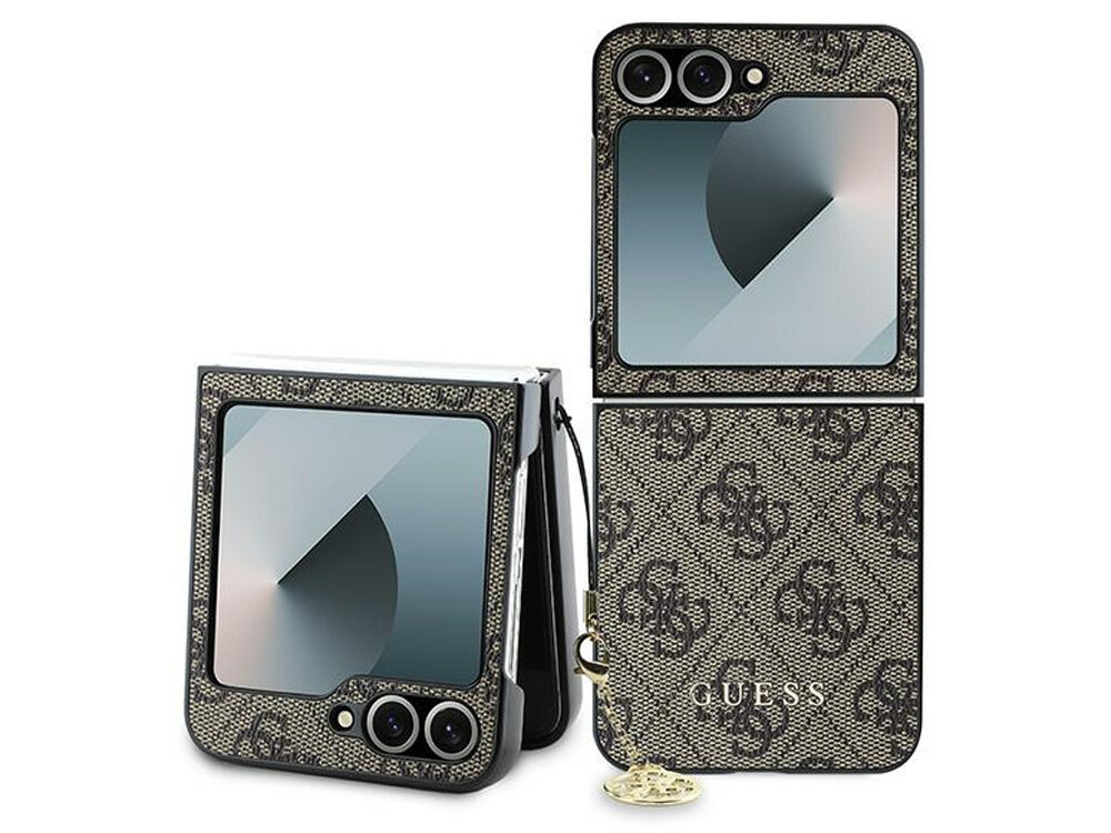 Etui GUESS 4G Charm do Samsung Galaxy Z Flip 6 Brązowy pokrowiec case etui klasyczny design