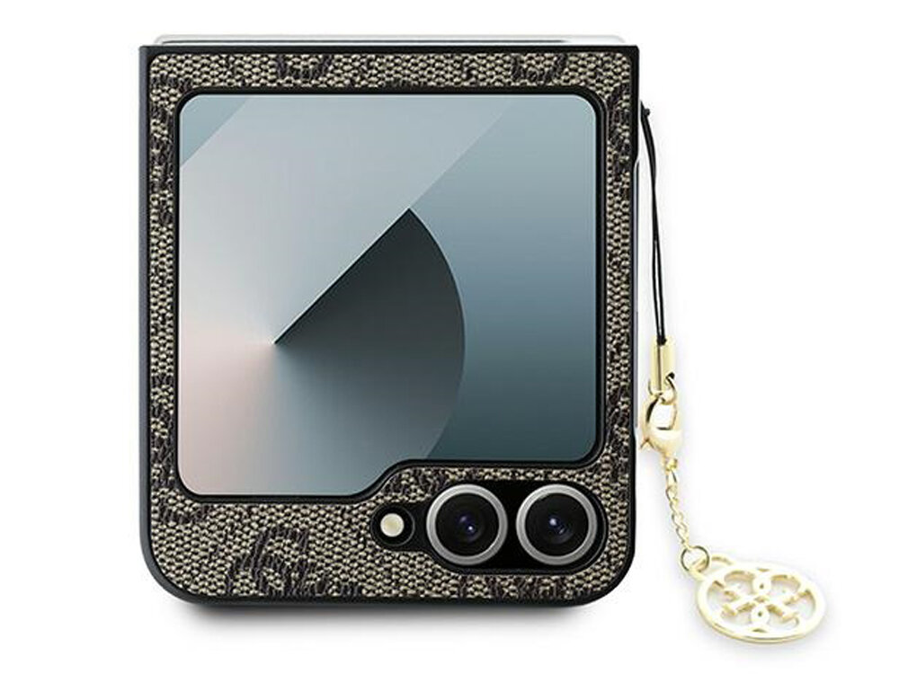 Etui GUESS 4G Charm do Samsung Galaxy Z Flip 6 Brązowy zarysowanie uszkodzenia zabezpieczenie ekran