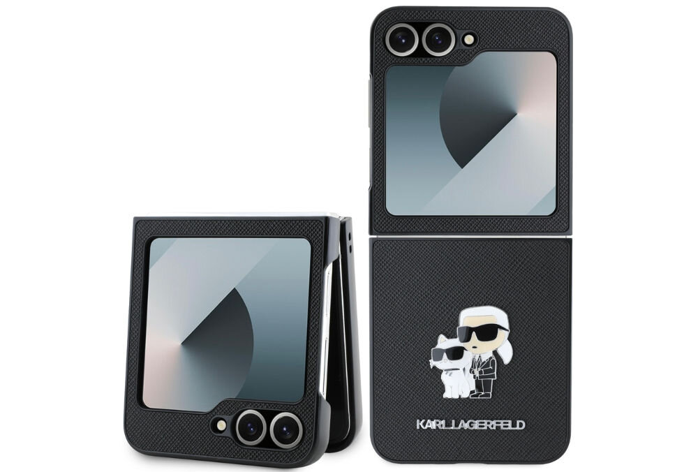 Etui KARL LAGERFELD Saffiano Metal Pin
			do Samsung Galaxy Z Flip 6 Czarny
            elegancja ochrona materiał wzór