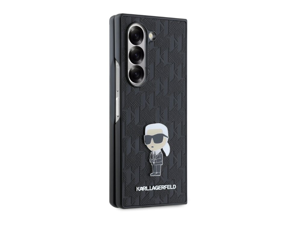 Etui KARL LAGERFELD Saffiano Ikonik Pin do Samsung Galaxy Z Fold 6 Czarny ochrona stabilność trwałość wygoda