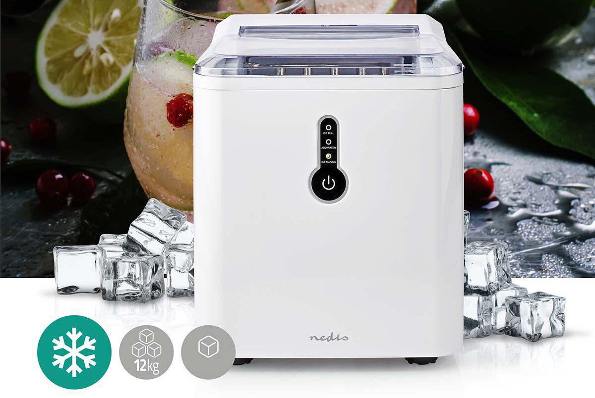 Kostkarka do lodu NEDIS KAIC100FWT Szybki lód czas 12 kg relaks napoje drinki