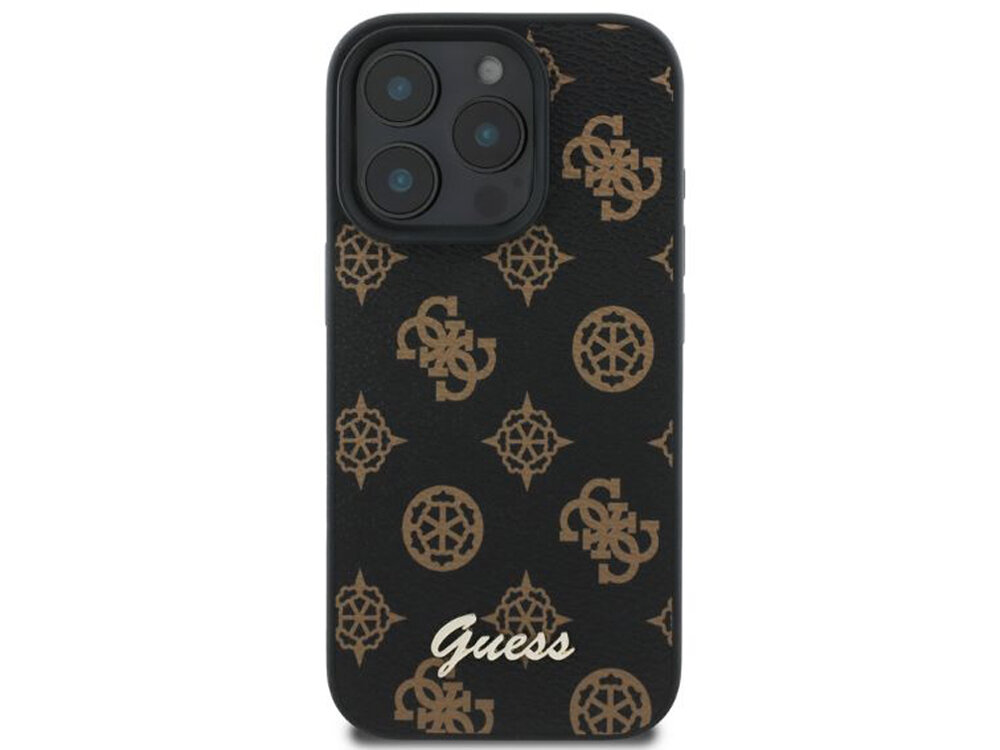 Etui GUESS Peony Script magnetyczny pierścień MagSafe ładowanie bezprzewodowe magnesom stabilnie przylega elegancki design