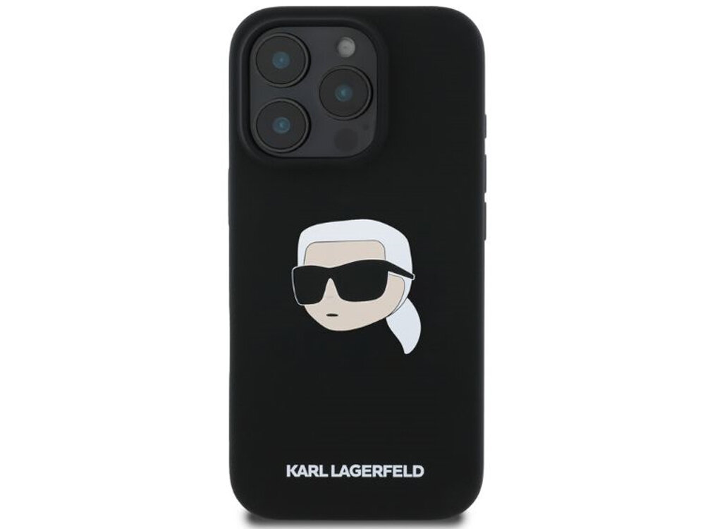 Etui KARL LAGERFELD Silicone Karl Head Print miękkiego silikonu ochronę delikatną mikrofibrą iPhone Silikonowa powłoka wygodę i bezpieczeństwo