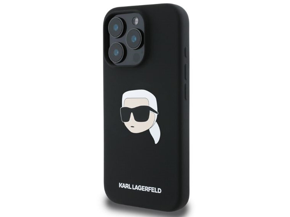 Etui KARL LAGERFELD Silicone Karl Head Print magnetyczny pierścień MagSafe szybkie i bezproblemowe magnetyczne połączenie