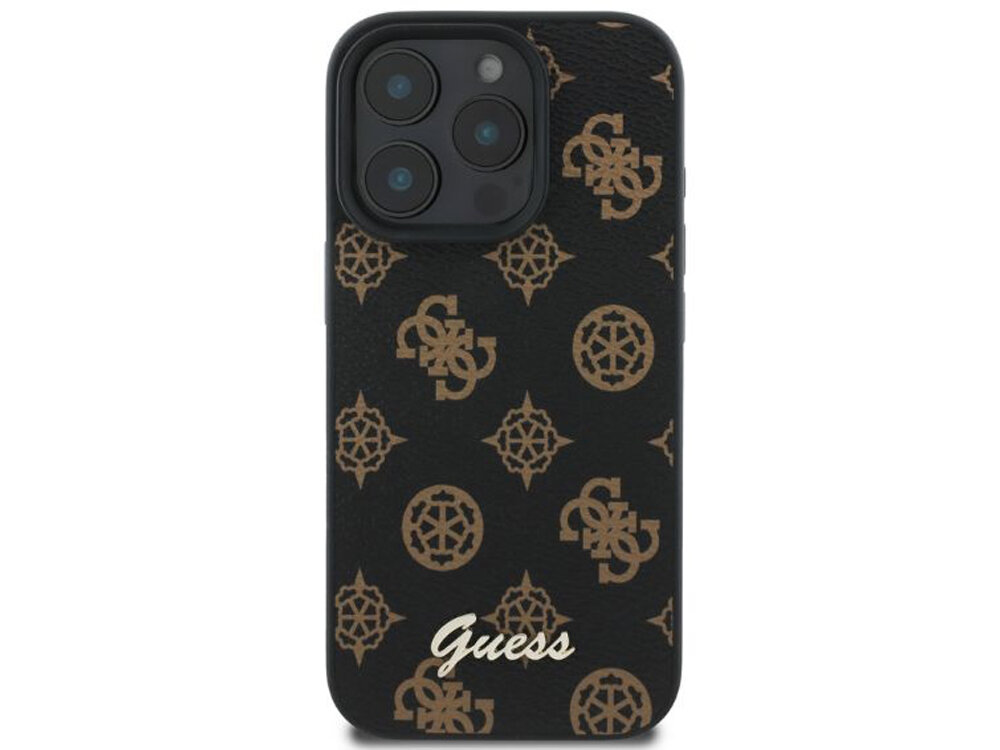 Etui GUESS Peony Script magnetyczny pierścień MagSafe ładowanie bezprzewodowe magnesom stabilnie przylega elegancki design