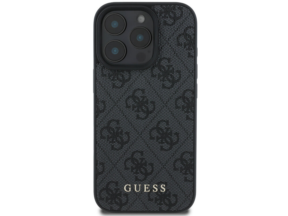 Etui GUESS 4G Classic do Apple iPhone 16 Pro Max Czarny montaż ramka dopasowanie komfort