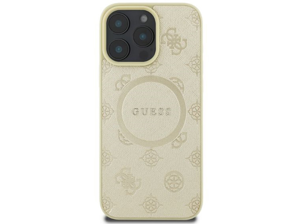 Etui GUESS Saffiano Peony Classic ładowaniem bezprzewodowym MagSafe magnetycznemu pierścieniowi elastyczne boki
