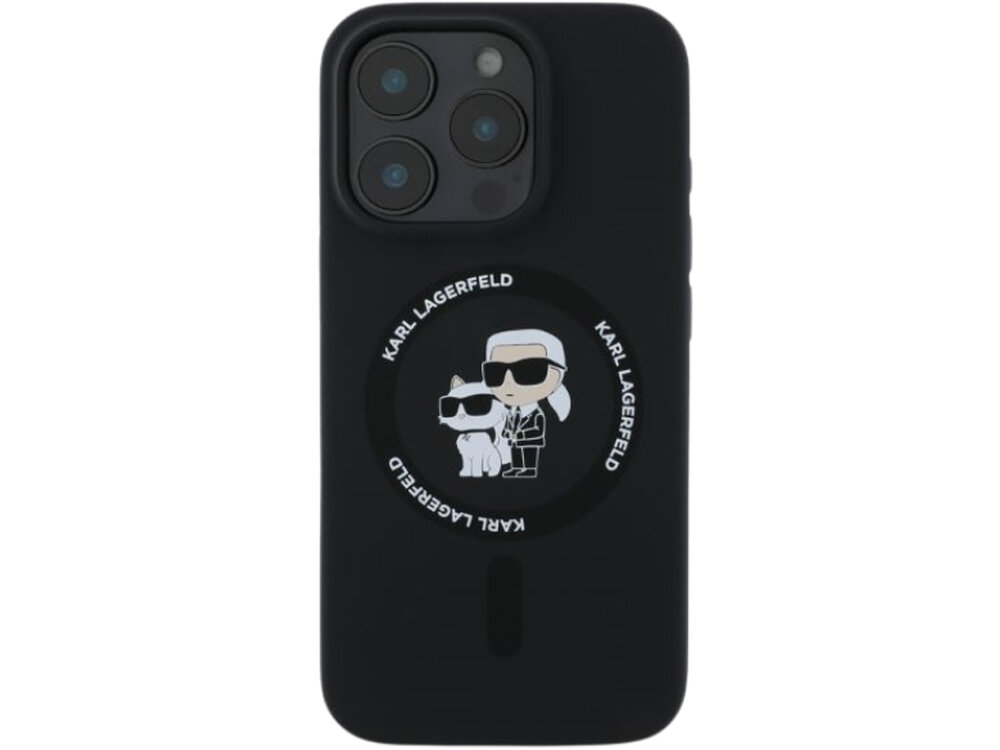 Etui Karl Lagerfeld Silicone Karl & Choupette magnetyczny pierścień MagSafe PC i TPU odporne na ścieranie