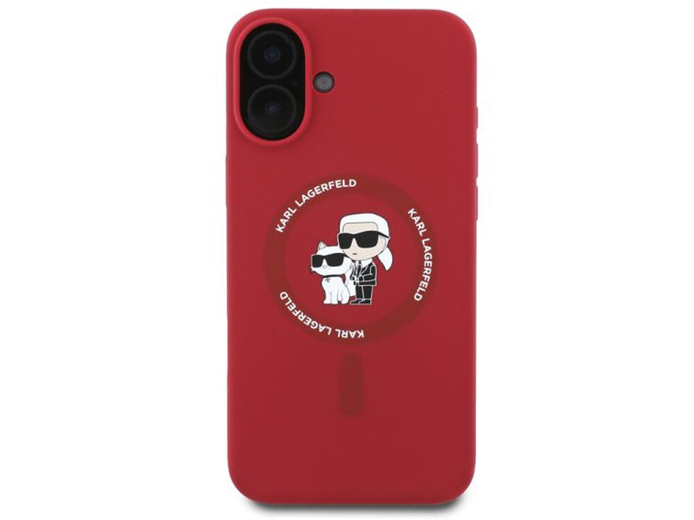 Etui Karl Lagerfeld Silicone Karl & Choupette magnetyczny pierścień MagSafe PC i TPU odporne na ścieranie