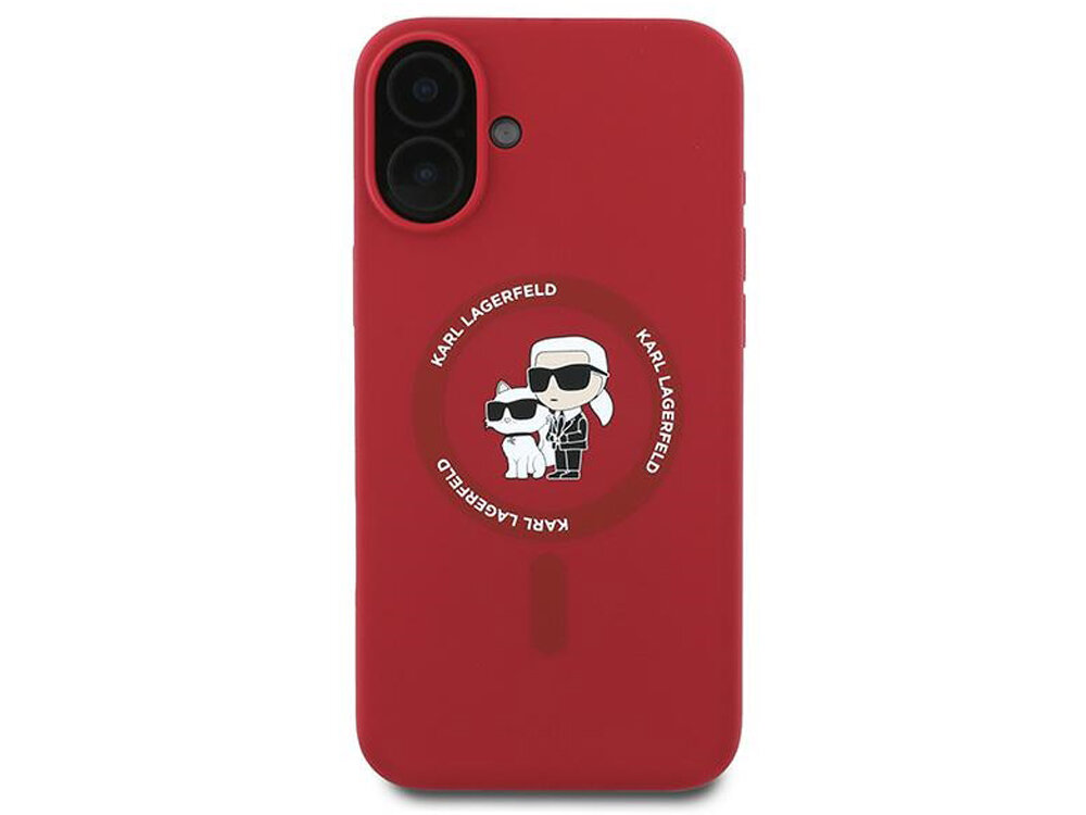 Etui Karl Lagerfeld Silicone Karl & Choupette magnetyczny pierścień MagSafe PC i TPU odporne na ścieranie