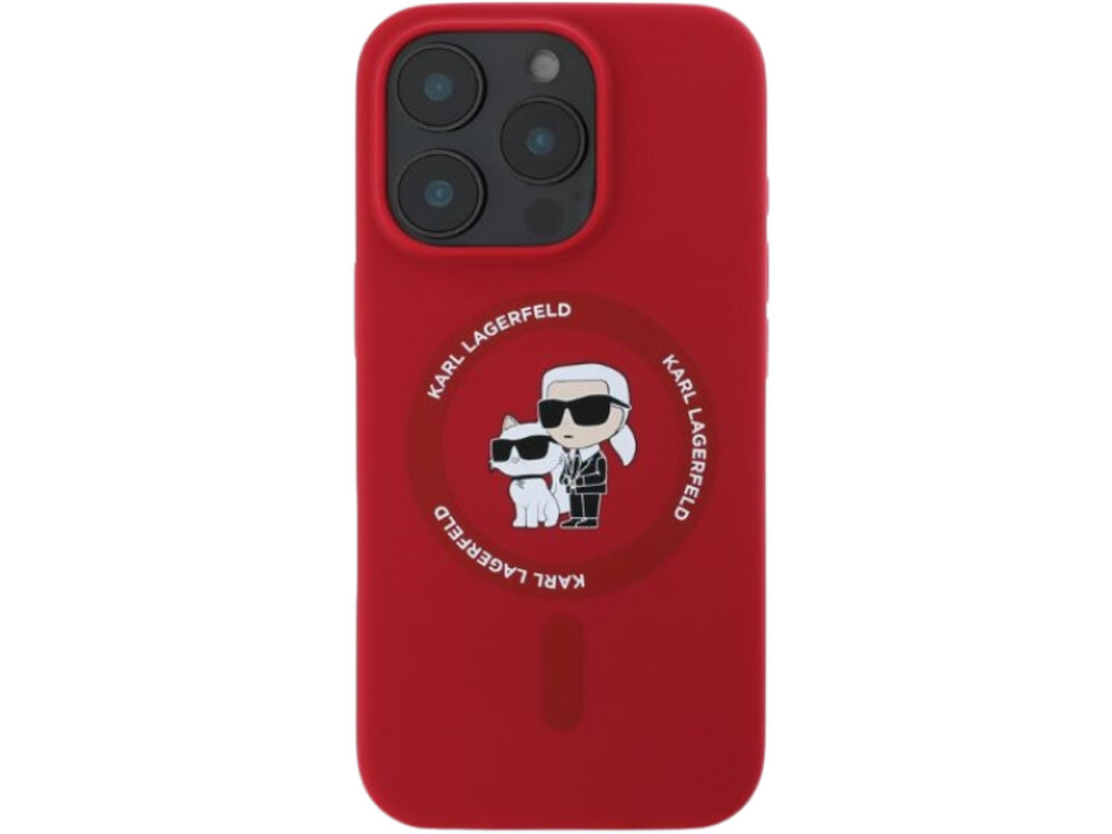 Etui Karl Lagerfeld Silicone Karl & Choupette magnetyczny pierścień MagSafe PC i TPU odporne na ścieranie