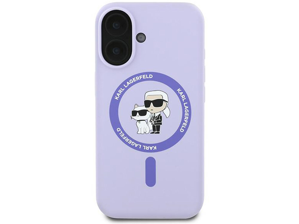 Etui Karl Lagerfeld Silicone Karl & Choupette magnetyczny pierścień MagSafe PC i TPU odporne na ścieranie