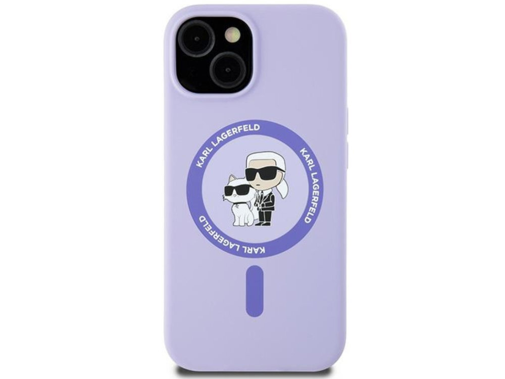 Etui Karl Lagerfeld Silicone Karl & Choupette magnetyczny pierścień MagSafe PC i TPU odporne na ścieranie