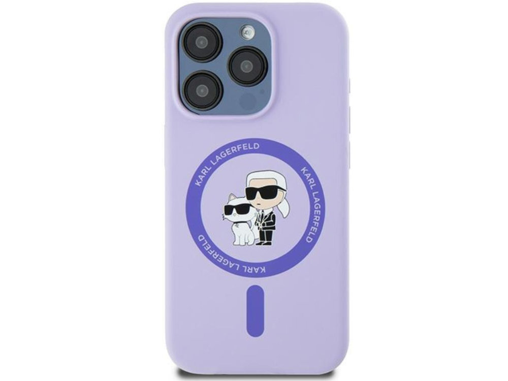 Etui Karl Lagerfeld Silicone Karl & Choupette magnetyczny pierścień MagSafe PC i TPU odporne na ścieranie