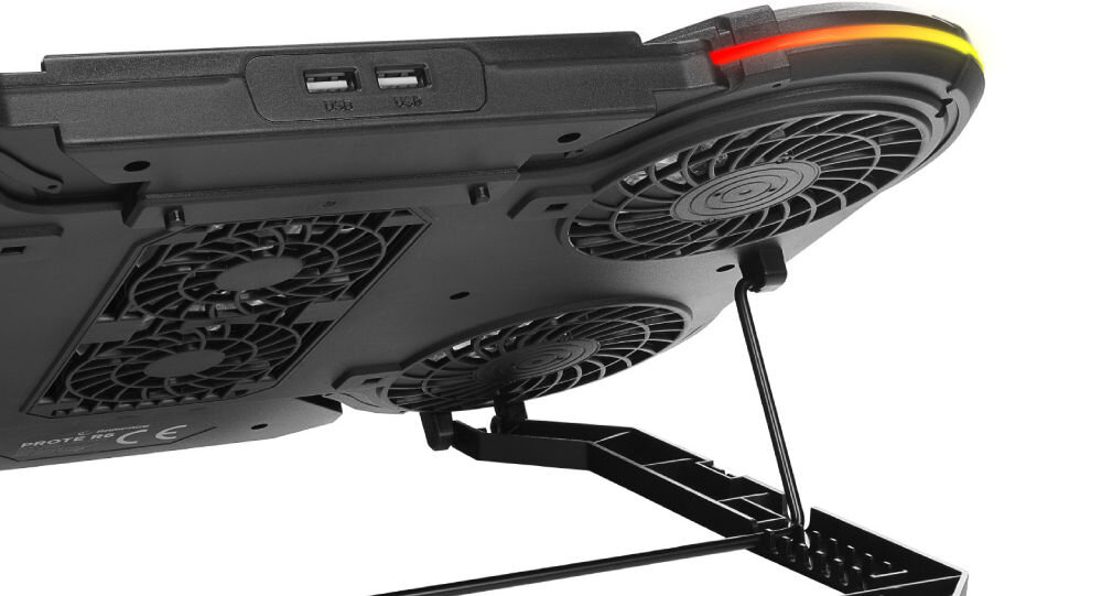 Podstawka chłodząca RAMPAGE Prote R6 do użytku w domu w biurze skuteczny system chłodzenia poprawa wydajności laptopa ergonomiczna konstrukcja w różnych warunkach długotrwała praca