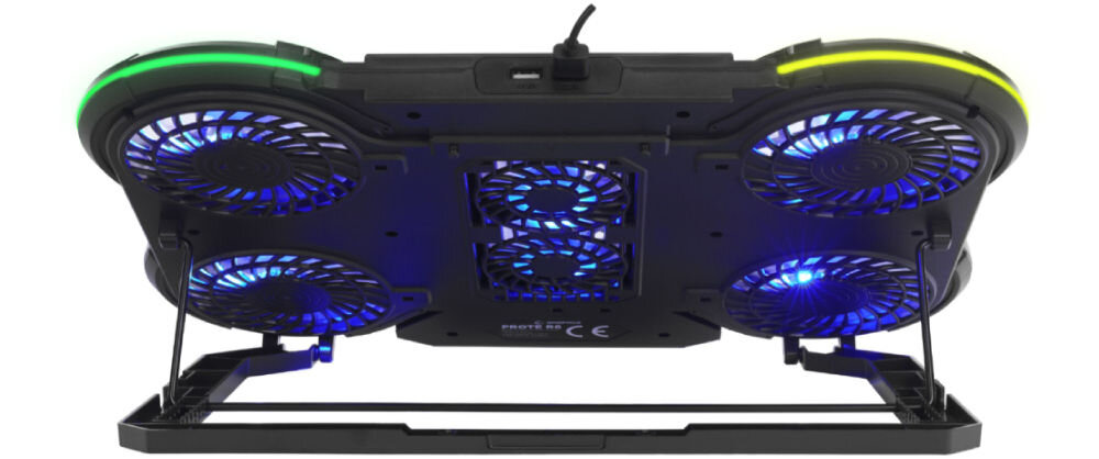 Podstawka chłodząca RAMPAGE Prote R6 dla osób pracujących zdalnie często podróżujących łatwe przenoszenie ergonomiczny design dowolne miejsce stabilność komfort pracy