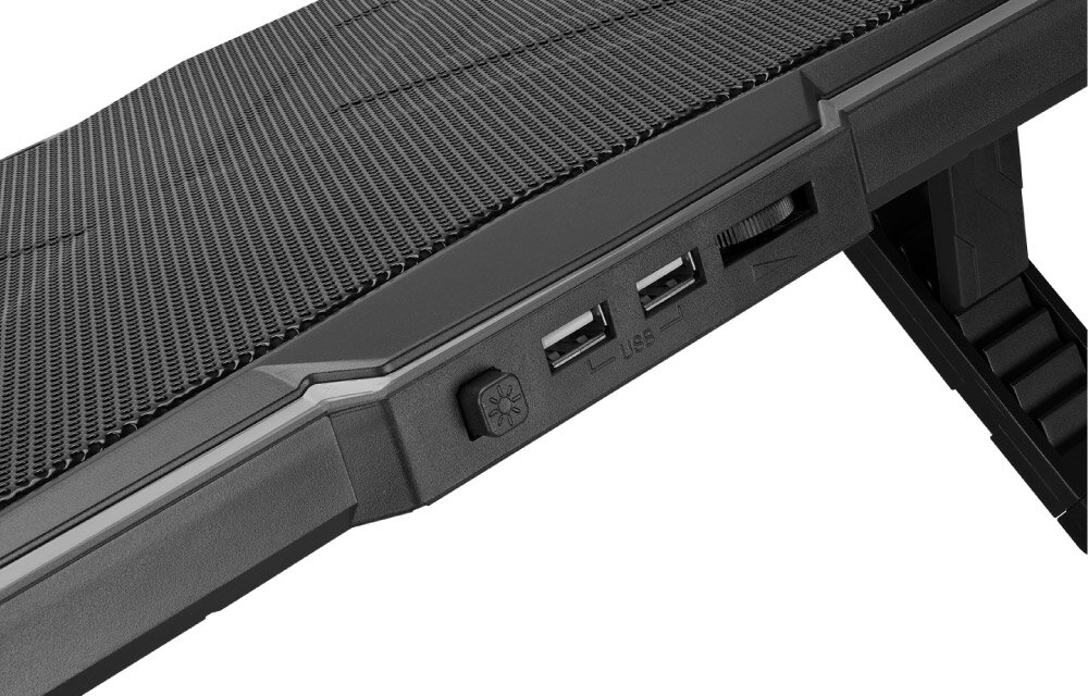 Podstawka chłodząca RAMPAGE AD-RC8 dwa porty USB.2.0 zwiększona funkcjonalność podłączenie dodatkowych urządzeń mysz klawiatura pendrive praktyczne rozwiązanie pełni funkcje stacji roboczej
