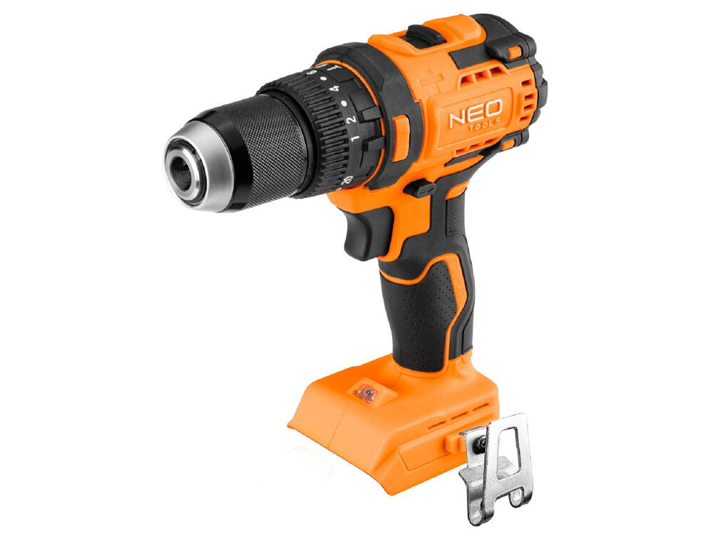Wiertarko-wkrętarka NEO TOOLS 04-619 w pracach domowych i profesjonalnych wykonywanie zadan szybko wygodnie i precyzyjnie wkrecanie i wykrecanie srub wiercenie w drewnie metalu tworzywach sztucznych zasilanie akumulatorowe mobilnosc