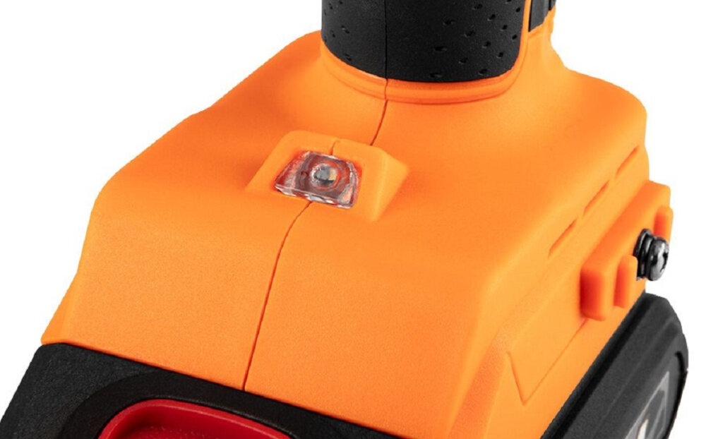 Wiertarko-wkrętarka NEO TOOLS 04-619 wbudowana dioda LED oswietlenie miejsca pracy pelna widocznosc praca niezaleznie od warunkow oswietleniowych
